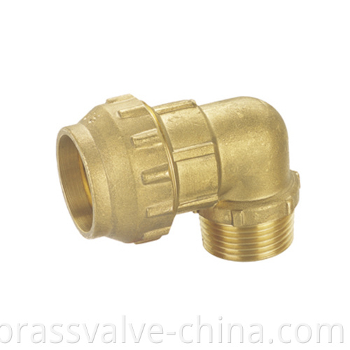 Brass Compression 90 Male Elbow Fitting H808 Jpg